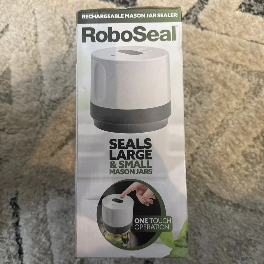 Rechargeable Mason Jar Vacuum Sealer‎ Kit with 10 Lids - 1 Touch Operation, Food